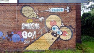 Graffiti: Myszka na ścianie domu, Katowice, ul. Kościuszki, DK81 (2020-08-04)