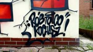 Graffiti - przesłanie "Rób to, co kochasz!", Katowice, Oswobodzenia 1 [Galeria Szyb Wilson] (2024-06-01)